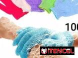 Guantes exfoliantes para bañarse el cuerpo. El par