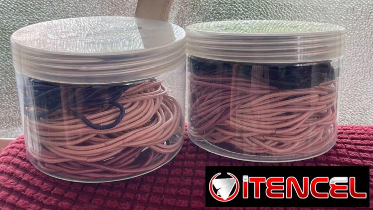 Pote de Ligas de pelo finitas a 5cup c/u
