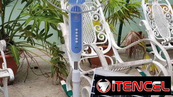 Ventilador de Pedestal Recargable Solar de 16″