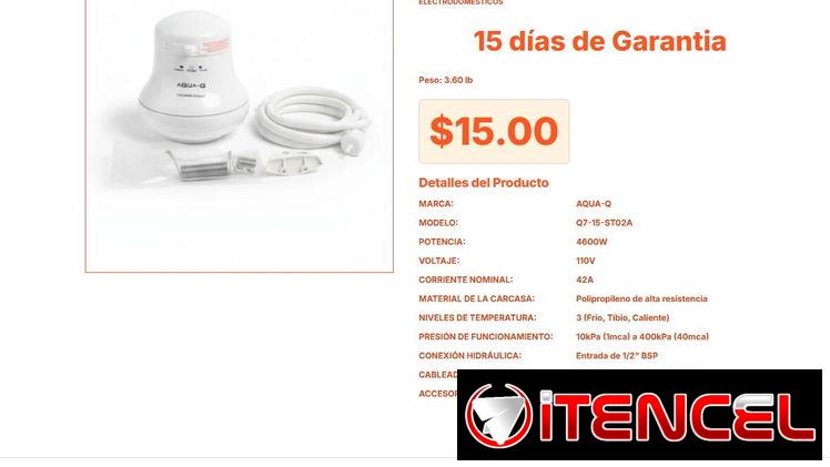 Ducha eléctrica Aqua-Q funcional para la vida moderna en Cuba hoy mismo VPT#-0116