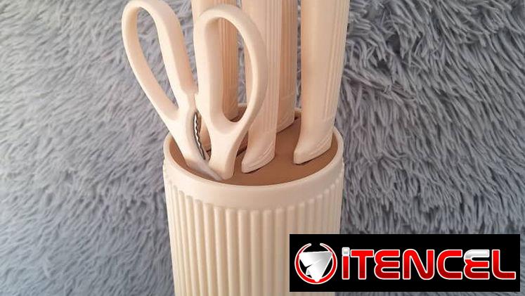 Set de cuchillos de 6 piezas con base plastica marca KUNSION hoja dura en 10000cup