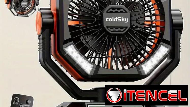 Ventilador Portátil Recargable 20 000 mAh con Luz LED