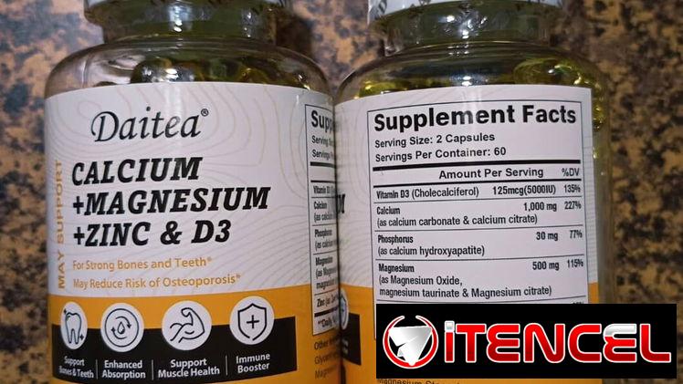 Calcio, Magnesio, Zinc, D3 fortalece tus huesos y tú energía diaria