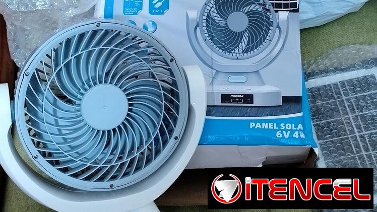 Ventilador recargable + panel solar