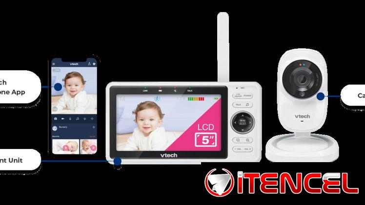 Monitor de video HD 1080p con Wi-Fi y acceso remoto • Unidad principal HD a color de 5″ • Cámara de video HD 1080p