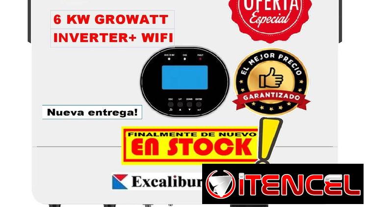 6.0KW Growatt Inversor Solar Híbrido  (110V/220V).Ampliable hasta 36kW 3 fases