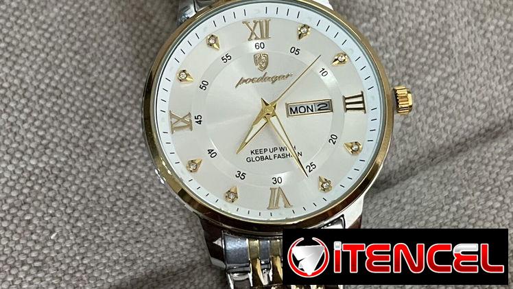 Reloj de hombre marca poedagar nuevo de acero inoxidable resistente al agua