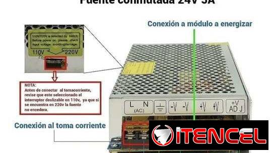 Transformador, eliminador o fuente de 24 voll 5 amperes 120 whatts. Para cintas, camara etc.