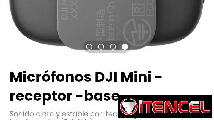 Micrófonos DJI Mini -receptor -base. Incluye base de carga para transmisor y cable divisor