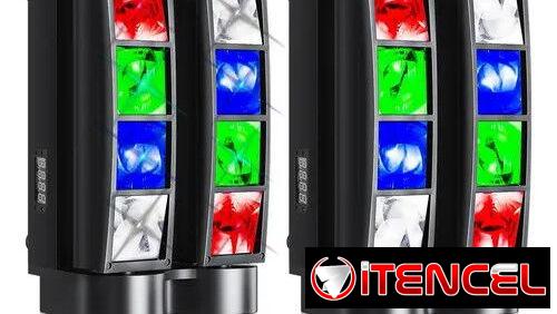 Mini Spider Rgbw Efectos Luz 8x3w Dmx512 Led Luces Dj, 2 Pcs