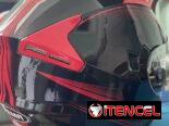 Casco para su moto Profesional cerrado con doble visera. Certificado! Rojo y negro. Con tomas de aire!!