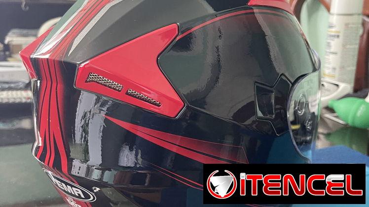 Casco para su moto Profesional cerrado con doble visera. Certificado! Rojo y negro. Con tomas de aire!!
