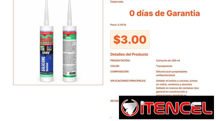 Silicona Transparente de 280 ml para Juntas Invisibles en Construcción VPT#-0285