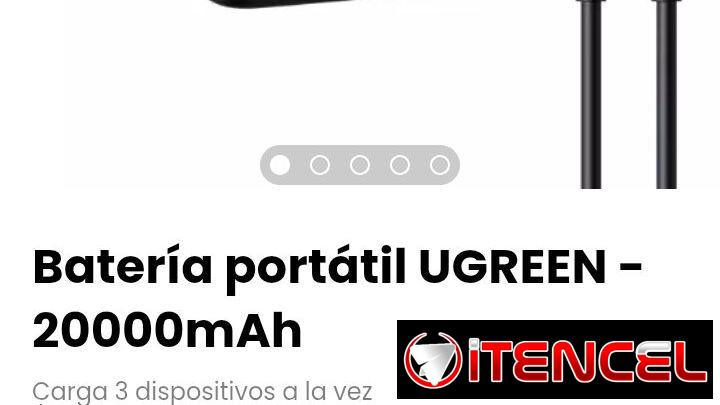 Batería portátil UGREEN – 20000mAh. Modelo: UGREEN 100W