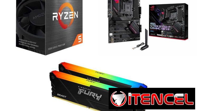 🎁 Kit AMD Ryzen 5 5500 + Asus ROG Strix B550-F Gaming Wifi II + 16GB DDR4 Kingston RGB ✅ New! + Transporte y Garantía