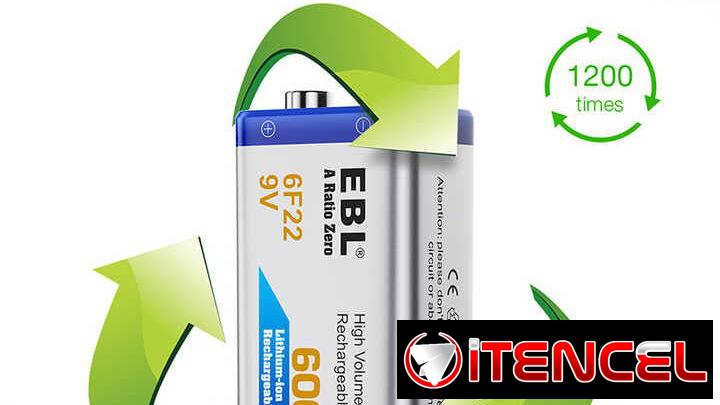 🔋​ BATERIAS RECARGABLES 9 VOLT 🔋​ MARCA EBL® 🔋 CALIDAD 🔋 LA MEJOR 🔋 600mAh 🔋 – 5.887.23.60
