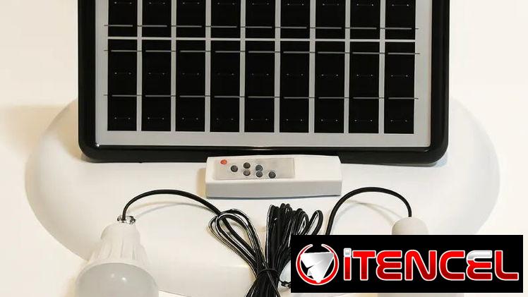 Super Ventilador de pie recargable de 16″ con altavoz(Bluetooth), radio, panel solar, 2 bombillos,mando a distancia, etc