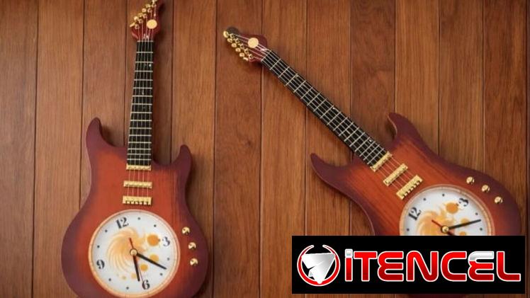 Guitarra reloj de pared