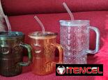 Vasos o Jarras de Cristal con tapa y absorbente