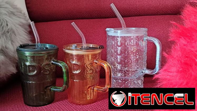 Vasos o Jarras de Cristal con tapa y absorbente