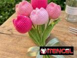 Ramos de flores artificiales tejidas a crochet