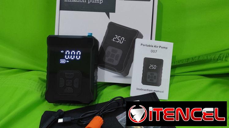 Compresor portátil ( bomba de aire ) sirve de cargador portátil de celular. Con luz de emergencia. Motos autos bicicleta
