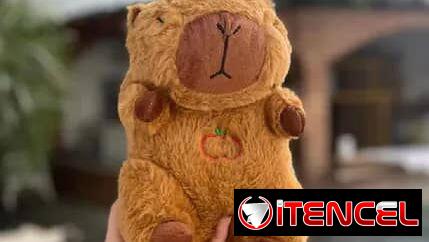 Peluche 🧸 capibara respira , sonidos de cuna 22 cm de alto, no incluye las pilas (3AAA)