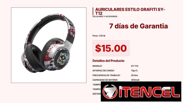 Audífonos Inalámbricos SY-T12 Grafiti: Los Favoritos por Solo $15 VPT#-0027