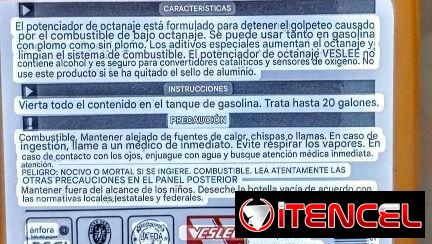 Mejorador de octanaje por caja de 12U 3usd c/u  53580403