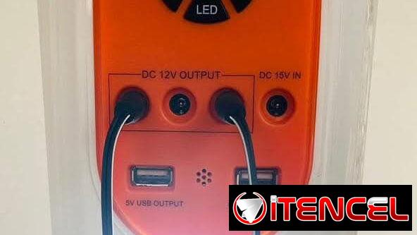 🎯🎠Ventilador de pie recargable marca Elanova, con iluminación y puertos de carga USB – 💲65 USD🍫