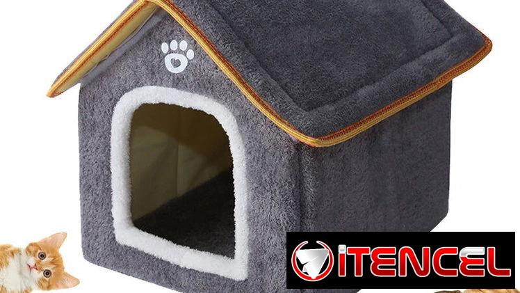 Casa para mascotas, Lavable, Material Duradero, Fácil de limpiar, Apta para Gatos y Perros.