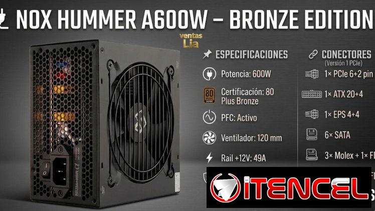 Fuente Hummer 600w 80 Plus Bronze