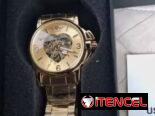 Día madres Reloj dorado lujoso para mujer, automático, pulsera mecánica, diseño en forma de corazón
