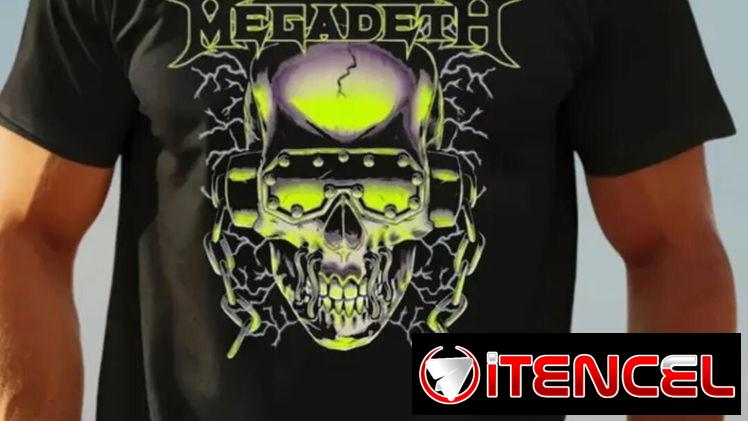 Camisetas negras temáticas de rock & roll