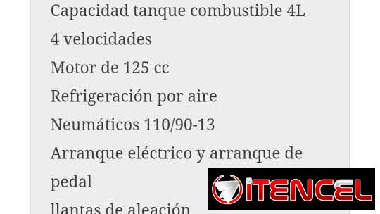 Moto semi automática 125 cc con chapa