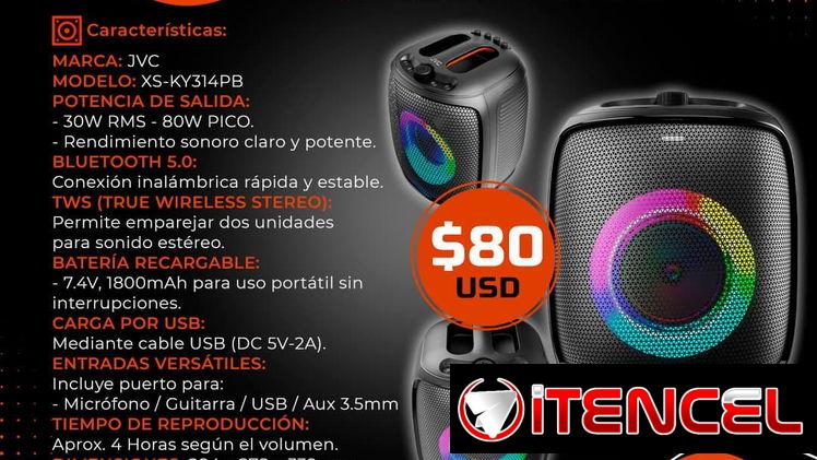 ⏯️ 35W RMS ⏯️ BOCINA BLUETOOTH JVC 35W RMS. TENEMOS MENSAJERÍA CON FACTURA Y GARANTÍA. TL 54833699