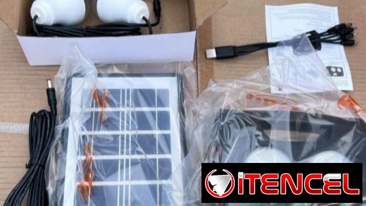 Lámparas recargables de 4 Bombillos + Panel
