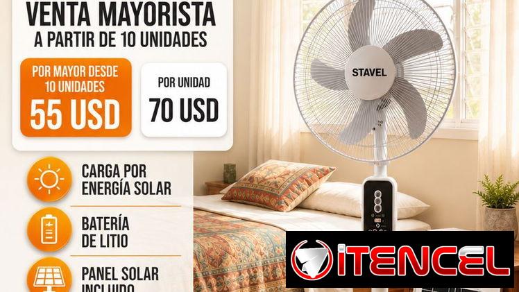 VENTILADOR SOLAR RECARGABLE 16″ STAVEL CON FACTRUA Y GARANTIA