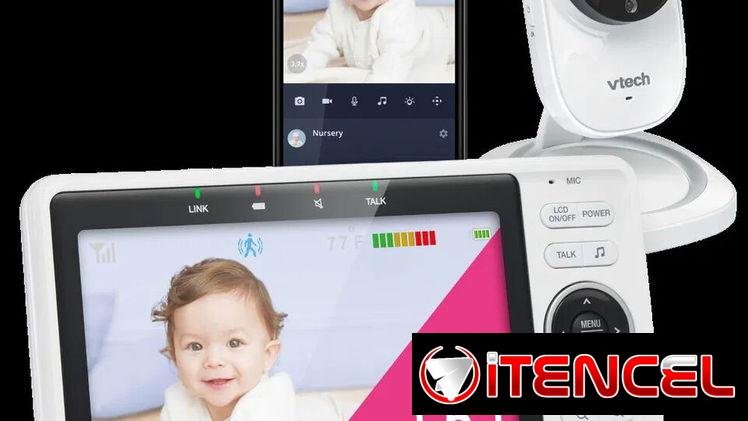 Monitor de bebé inteligente con pantalla de 5″, resolución 1080p, Wi-Fi, acceso remoto, visión nocturna automática