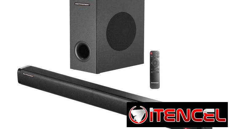 barra de sonido PREMIER c/subwoofer usb/bt/tf/aux/hdmi/optica con control remoto