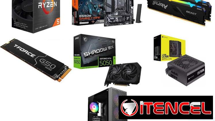 🎮 Torre Gamer 🎮 MSI RTX 5050 8GB◽Ryzen 5 5500◽16GB Kingston Fury Beast RGB◽Gigabyte B550M Gaming X WIFI6◽📦0km