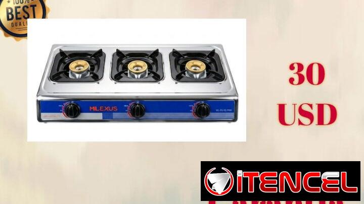 Cocina de gas 2Q: 25 USD y de 3Quemadores: 30 USD