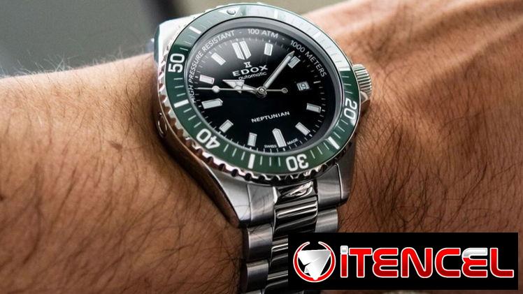 RELOJ DE LUJO SUIZO AUTOMATICO MARCA EDOX NEPTUNIAN (80120-3VM-NIN) CRISTAL ZAFIRO , 44MM EN ACERO INOXIDABLE  58049738