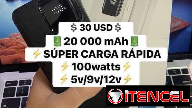 🆕Power Bank/Batería Portátil ‼️NUEVOS EN CAJA‼️ 🤯CARGA SÚPER RÁPIDA 🤯‼️ ⚡️20000mah – 74w