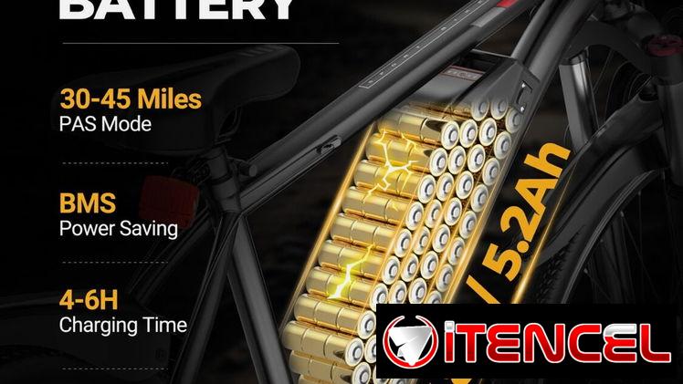 LADPED 26″ Electric Bike for Adults w/Peak 750W Brushless Motor, 40Miles 22MPH