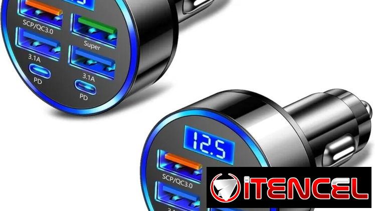 ⚡ **¡Cargador Rápido para Auto con Voltímetro Digital – Carga y Monitorea la Salud de tu Batería!**