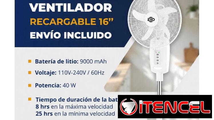 Ventilador Recargable 16 pulgadas