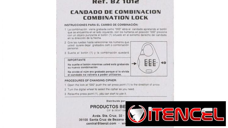 Candado de combinación para equipaje y uso doméstico.