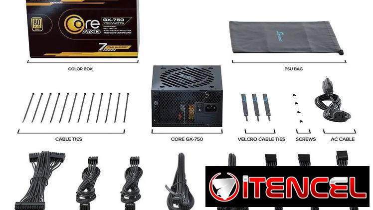Fuente 750w, 80 Plus Gold, Full Modular || SEASONIC CORE GX-750 || ATX 3 + 16-Pin PCIe Gen 5 Cable (12V-2×6)