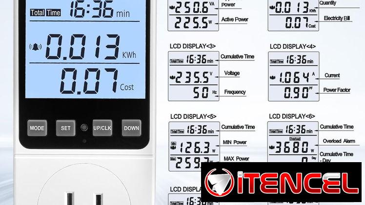 Medidor de potencia, monitor de uso de electricidad, consumo de energía para el hogar